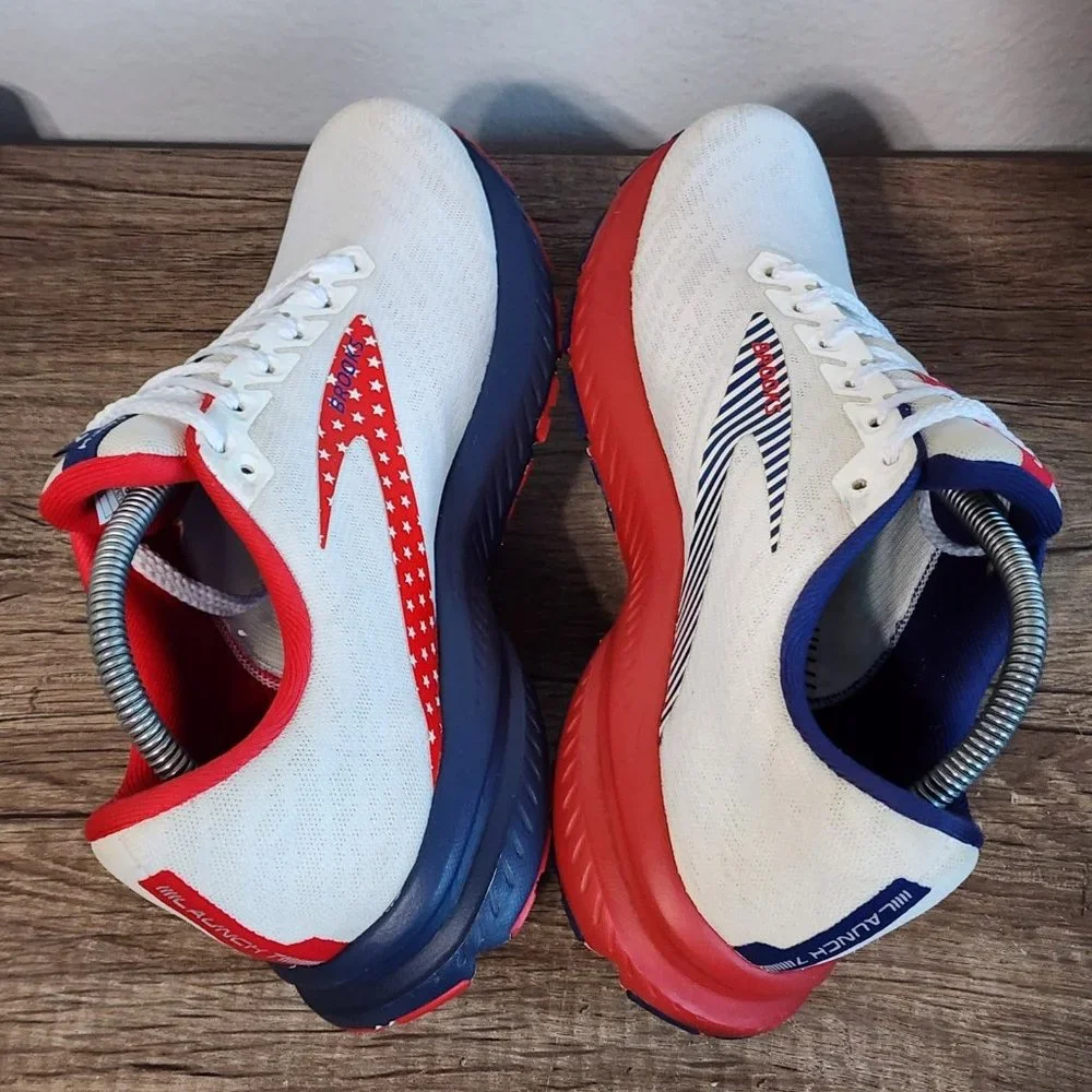 Brooks White and Red Athletic Shoes - Picture 5 of 8